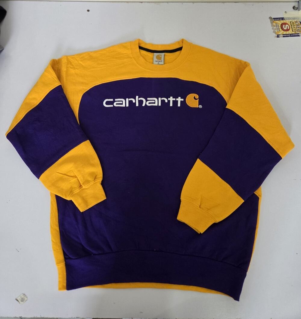 Vintage Carhartt Reworked Sweatshirt – Unique Upcycled Paneled Jumper – Size L